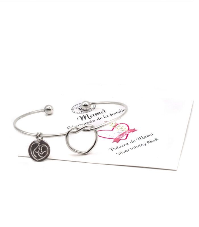 Pulsera rígida de hilo con nudo en forma de corazón❤️