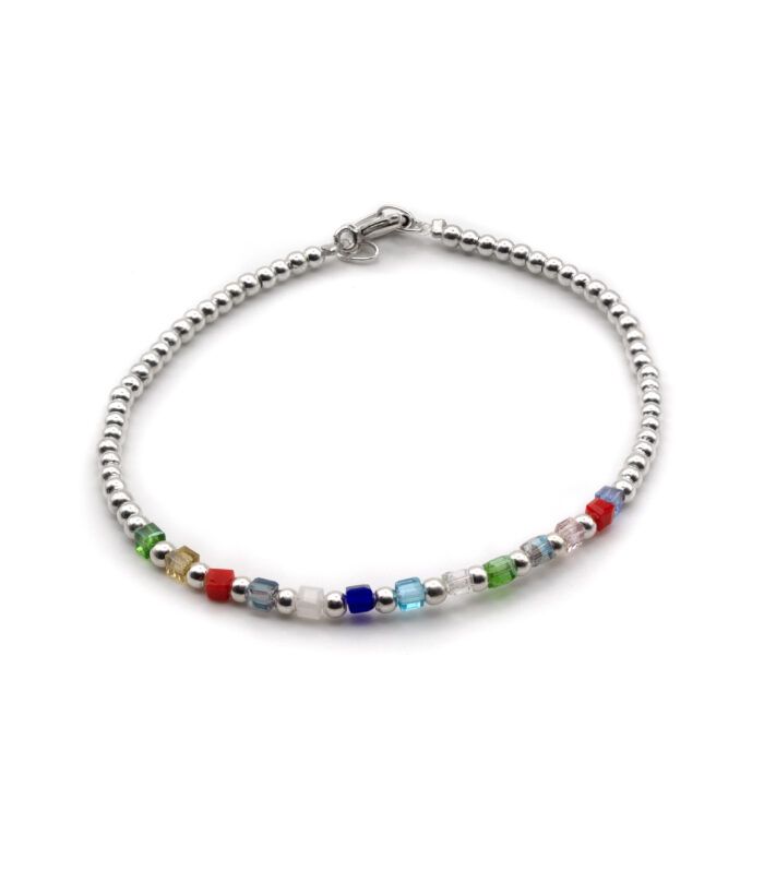 Pulsera cristales facetados de colores